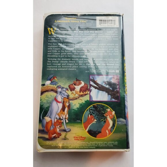 The Fox and The Hound VHS Tape - Walt Disney Black Diamond Classic (2041) - Picture 5 of 7